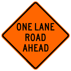 One Lane Road Ahead (RUS) - Bone Safety Signs